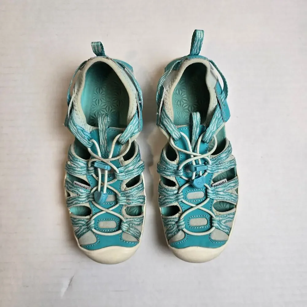 Keen Moxie Sandals Size 2 Youth Waterfall/Blue Grass Water Shoes Hiking 1026283